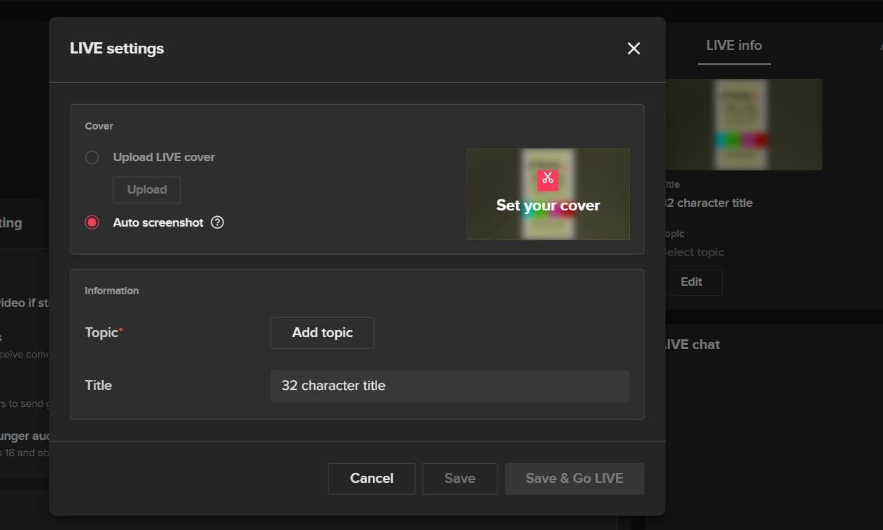 tiktok stream key
