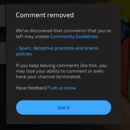 why can't i comment on youtube