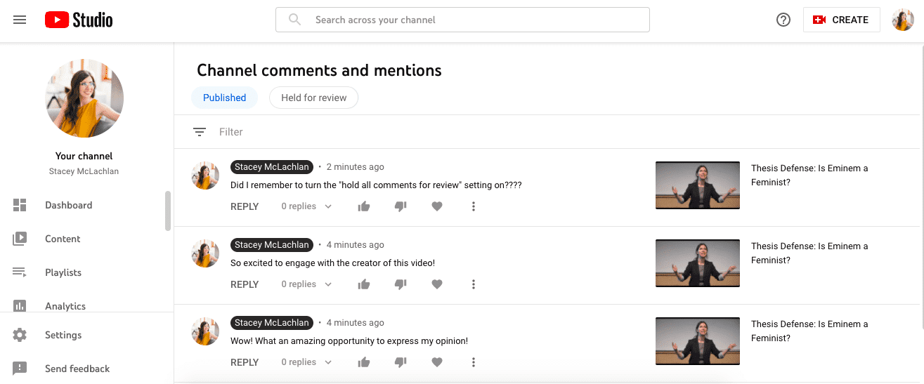 YouTube comment finder