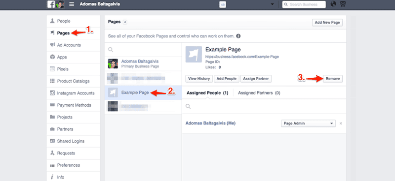 how to delete page in facebook