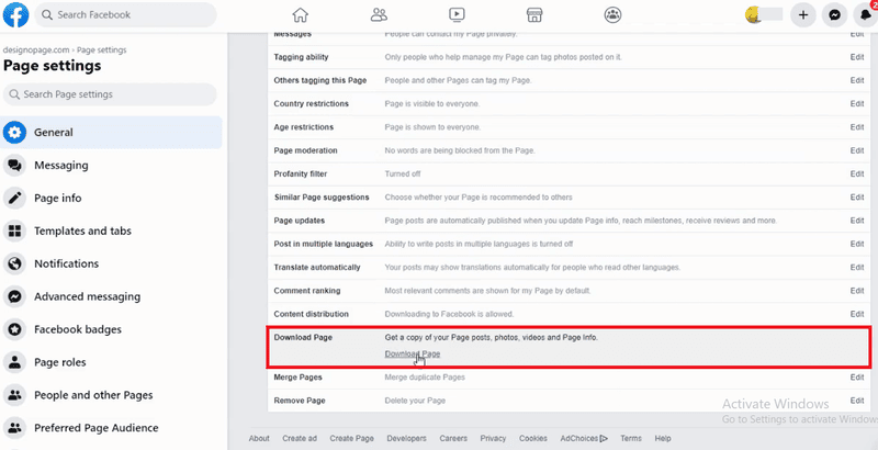 how to delete page in facebook