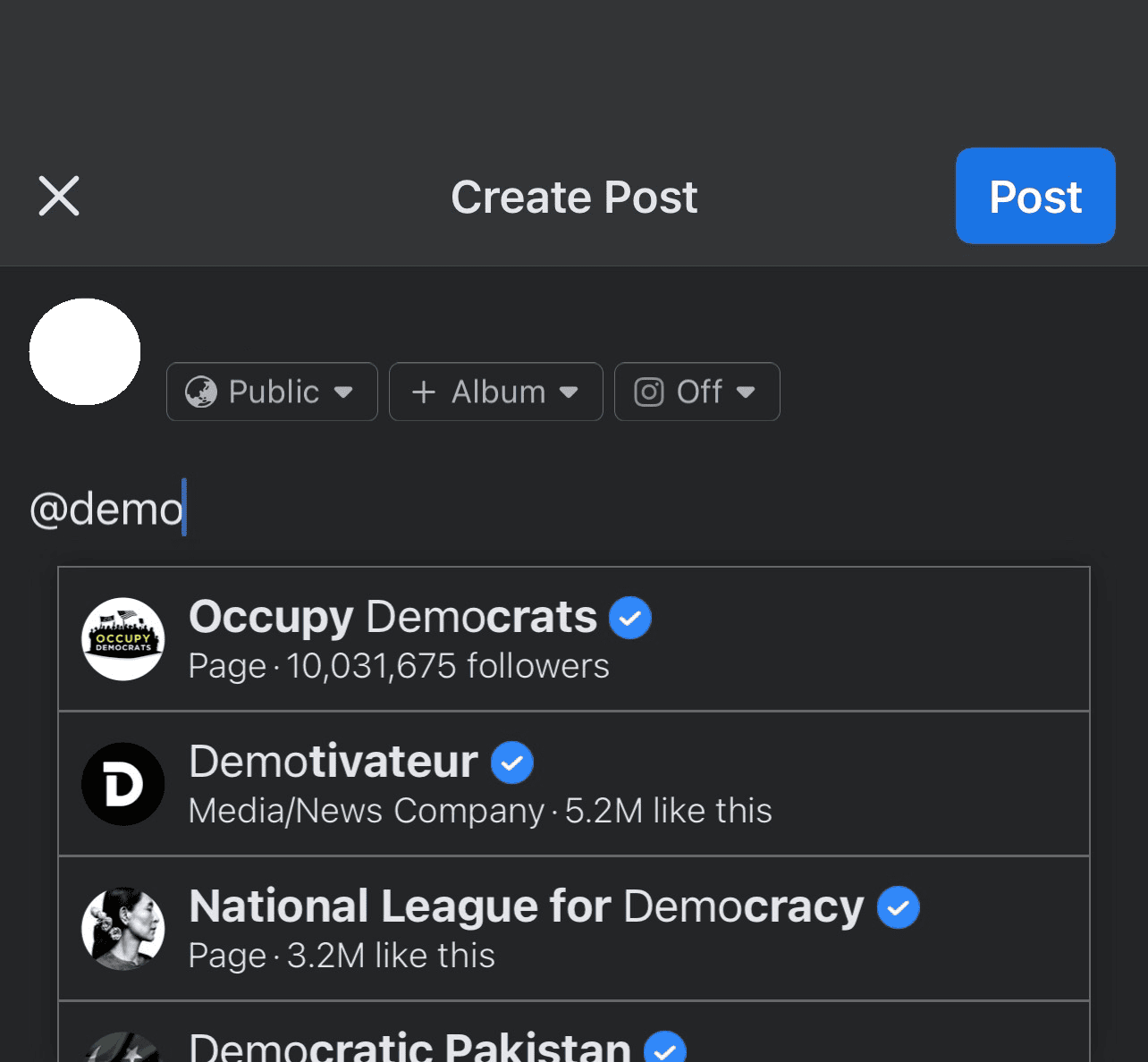 how to tag a facebook page in messenger