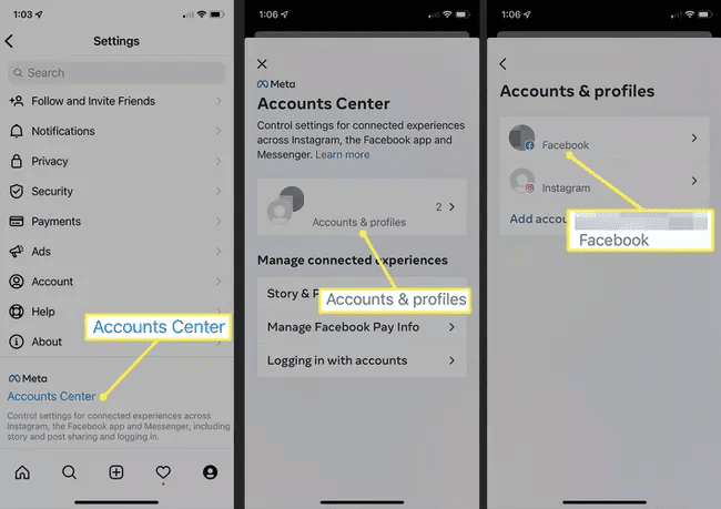 how to unlink instagram accounts from facebook