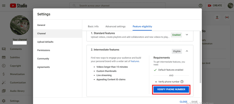 How to verify YouTube channel 
