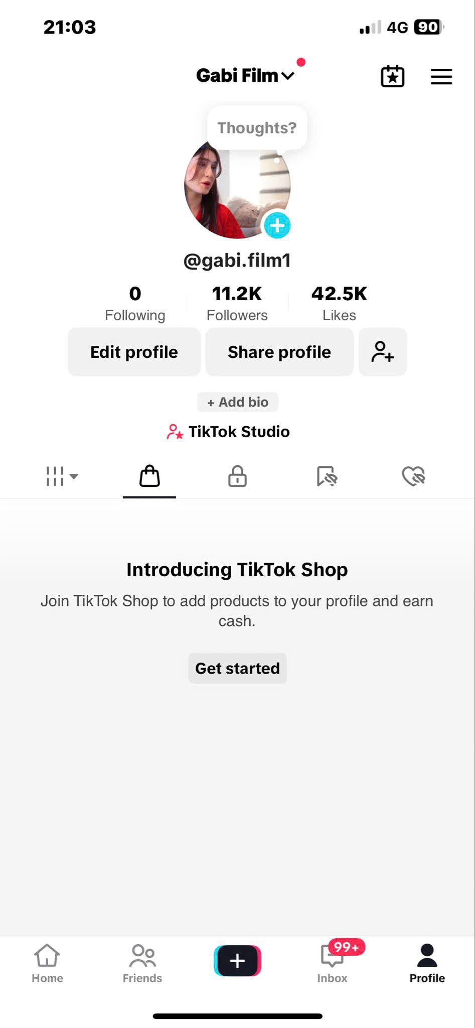 US-based Tiktok Shop account with 11K real follower & English content@ Gabi Film