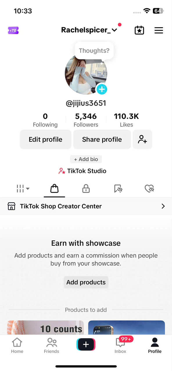 US-based Tiktok Shop account  with 5K real follower & English content@Rachelspicer_